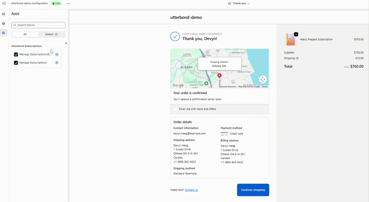 utterbond-demo-·-Checkout-Editor-·-Shopify